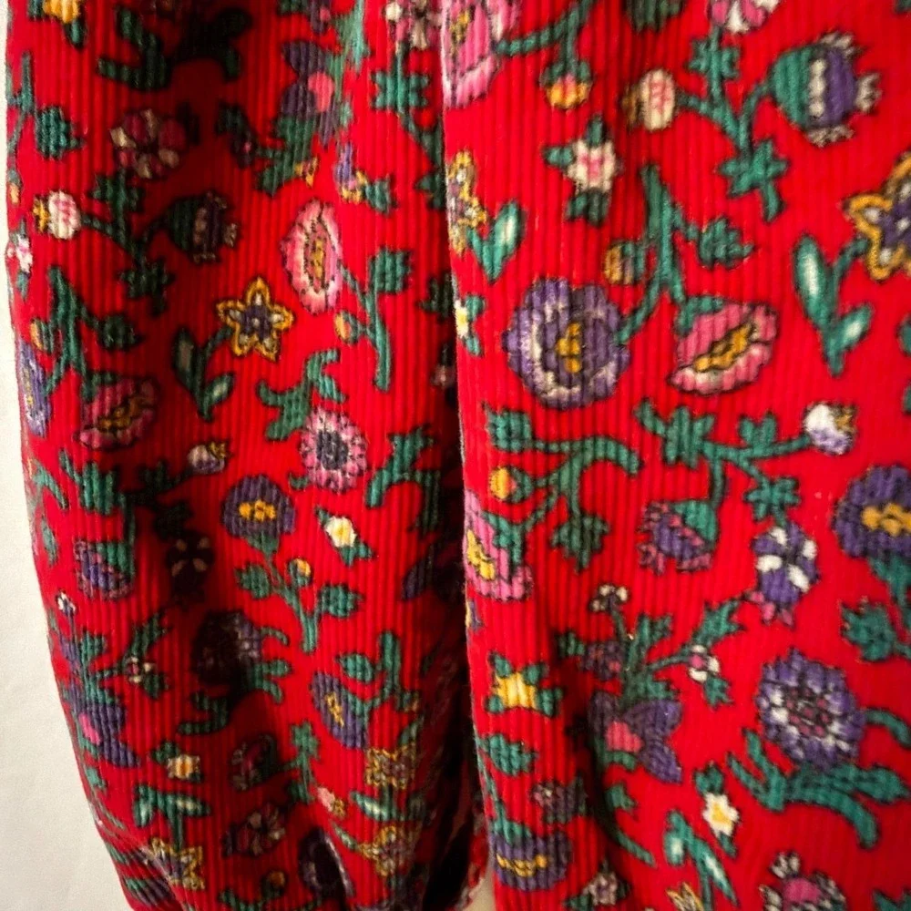 Vtg OshKosh B'Gosh‎ USA red floral romper bubble 18M baby girl cotton blend